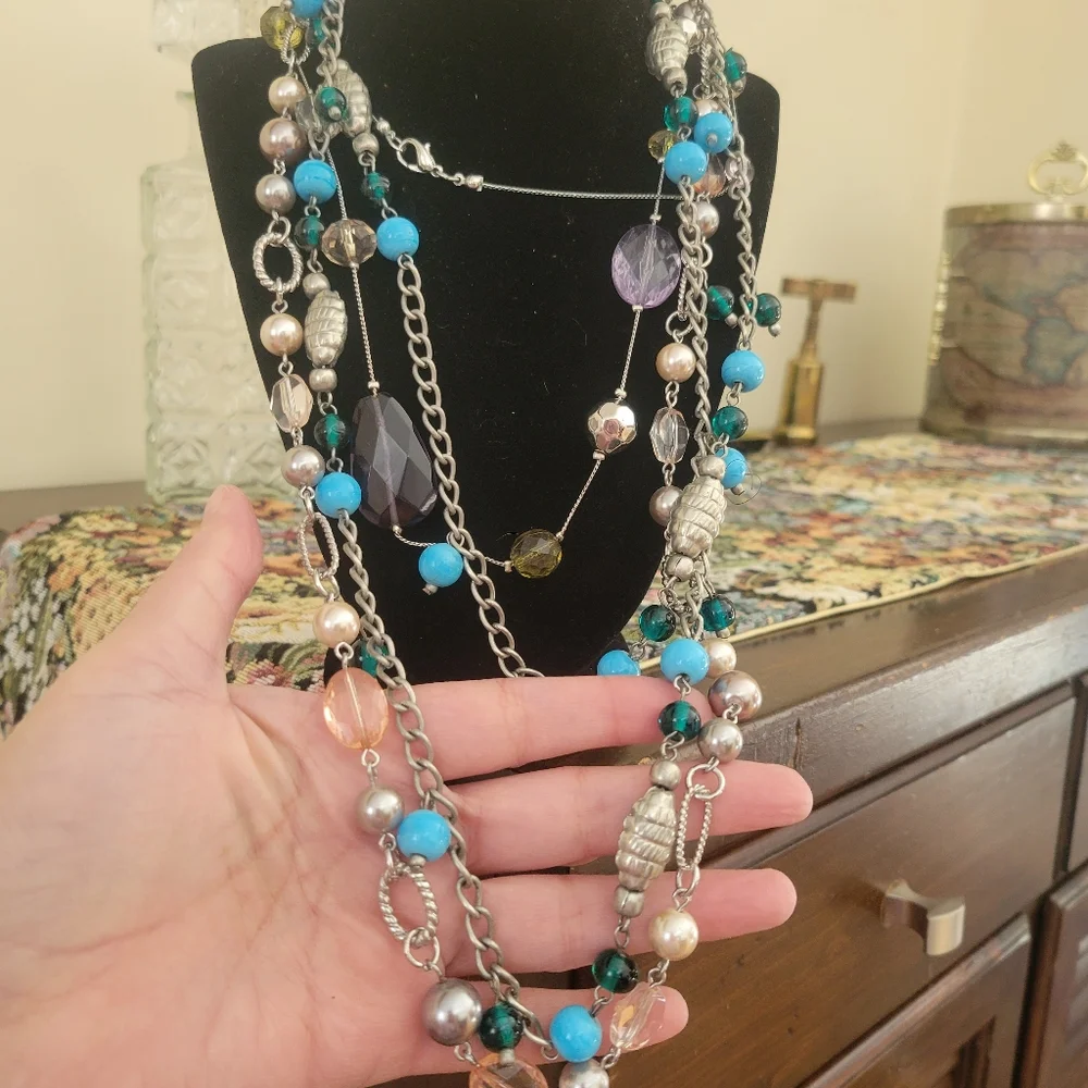 Sold Lot 7 Vintage to Costume Spring Necklace Bundle - Picture 4 of 10
